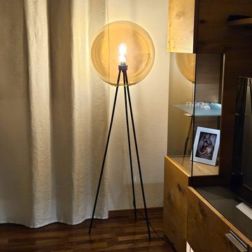 s.luce Stehlampe Dreibein Orb Tripod 160cm mit Glaskugel Gold