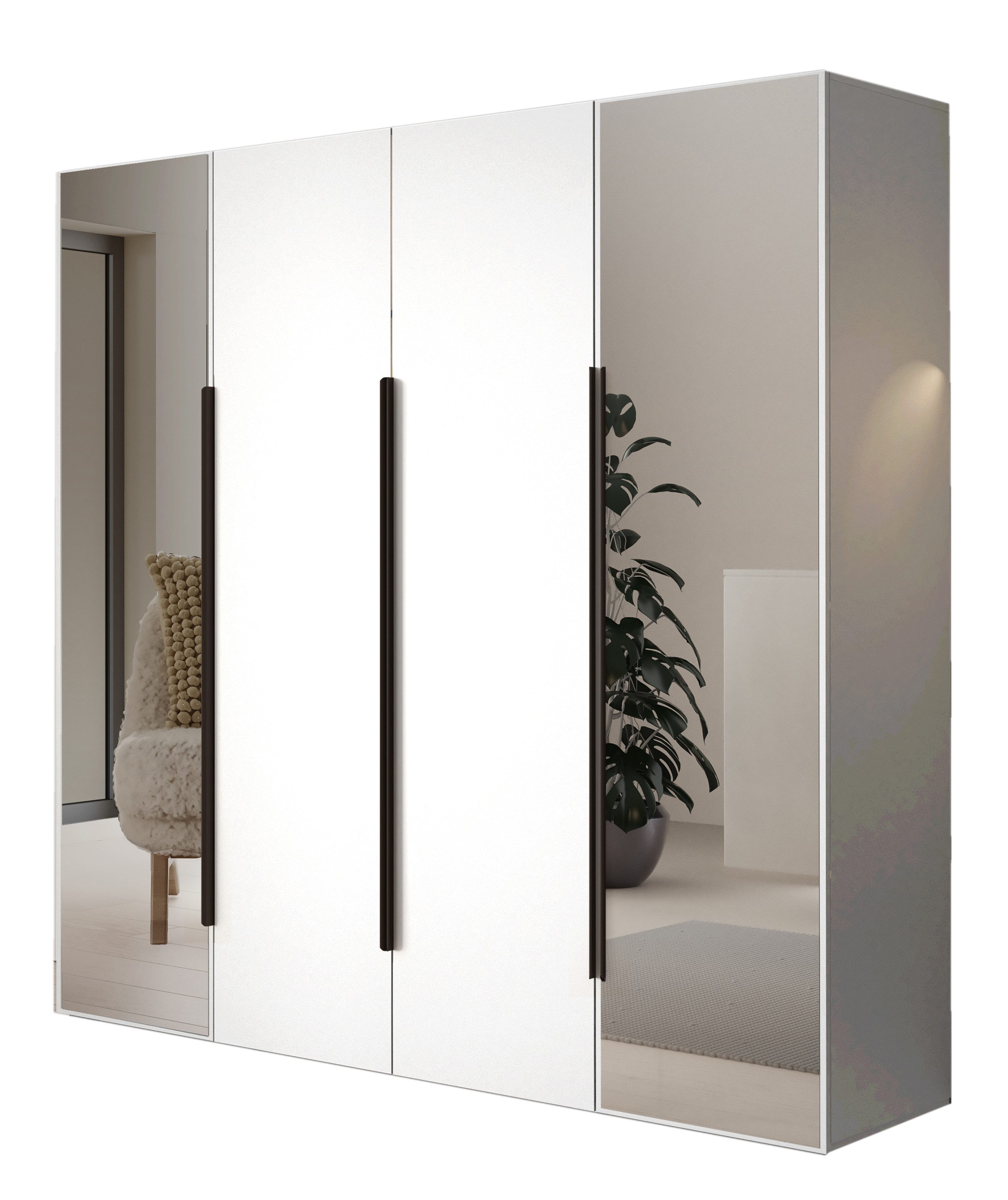 Compleo Kleiderschrank mit 4 Türen, Drehtürenschrank, Garderobenschrank mit günstig online kaufen