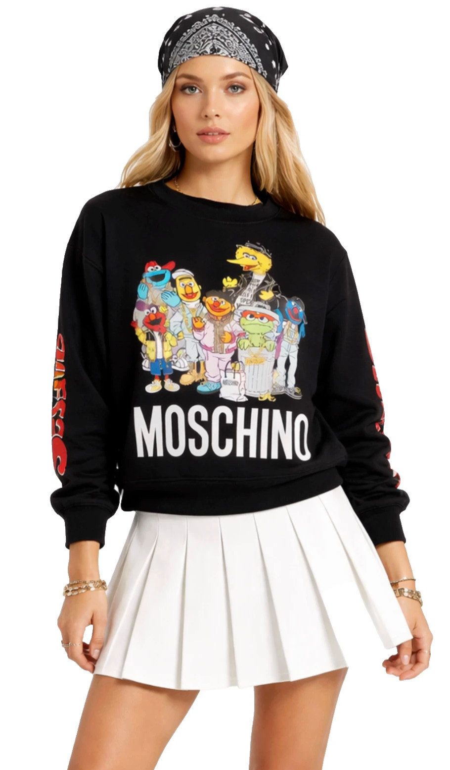 Moschino Sweatshirt X SESAME STREET Muppets Edition Besticht durch einen auffälligen Grafikdruck