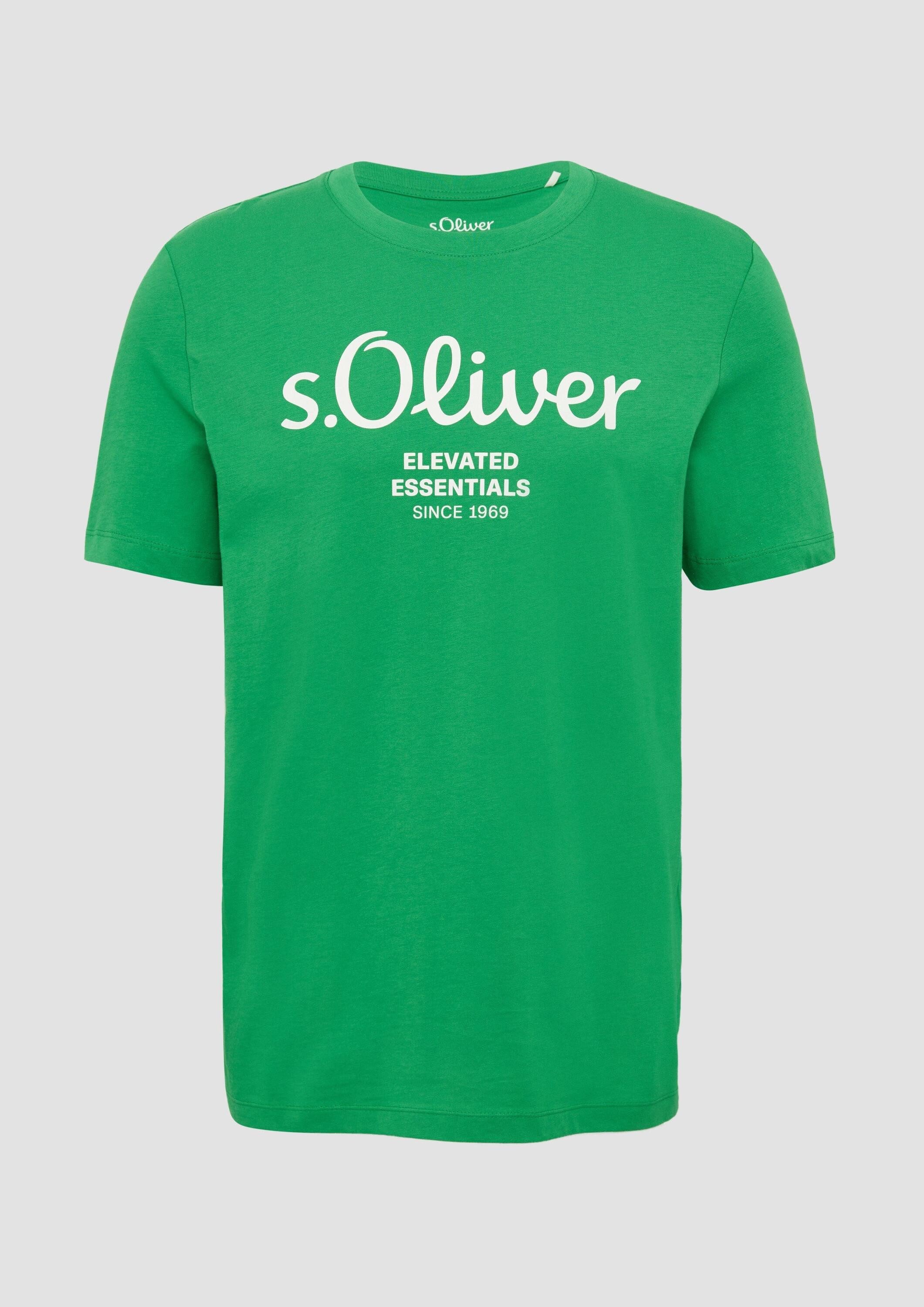 s.Oliver Kurzarmshirt T-Shirt Baumwoll-T-Shirt mit Logo-Print