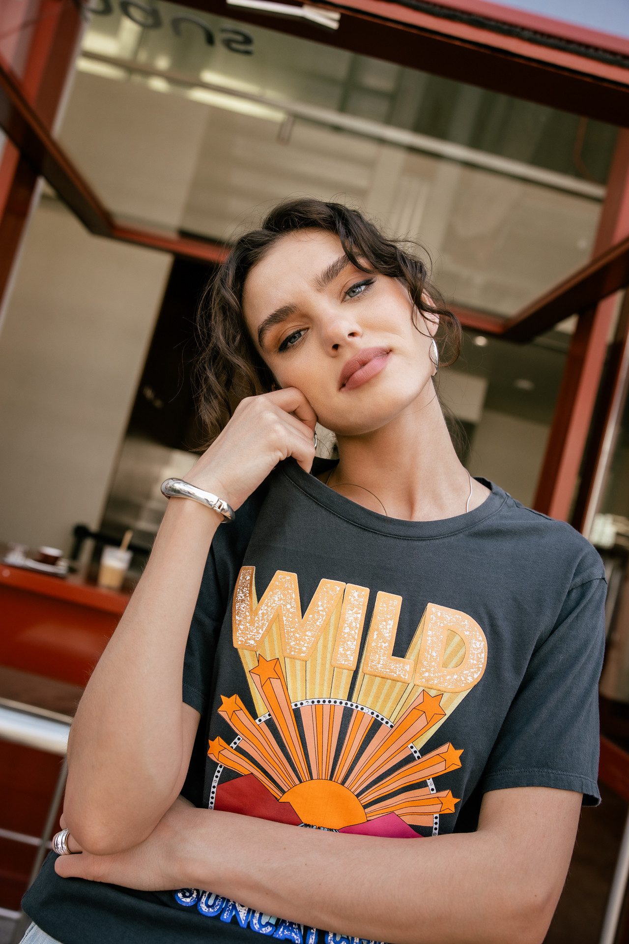 Freeman T. Porter Kurzarmshirt Suria Suncatcher - Damenshirt - Kurzarmshirt - Frontprint