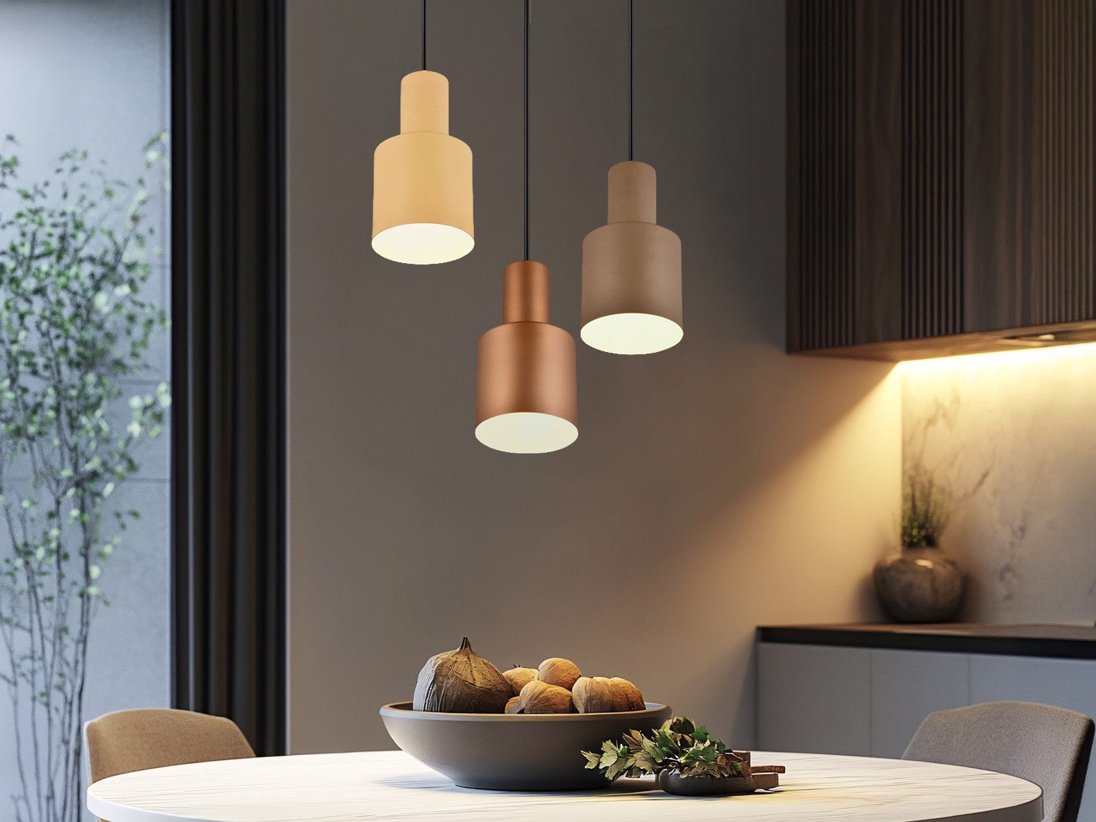 TRIO Leuchten LED Pendelleuchte, Dimmfunktion, LED wechselbar, warmweiß, Cluster Leuchte hängend über Esstisch-lampe & Couchtisch Ø 37cm