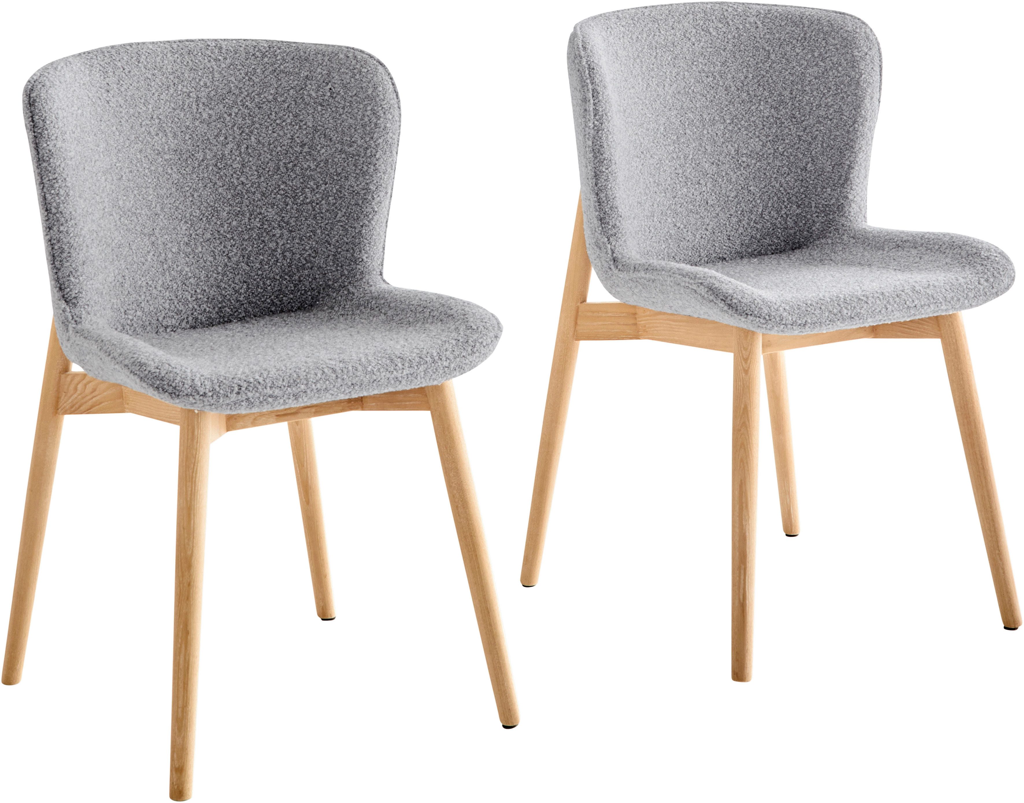 s.Oliver Esszimmerstuhl Kailee (Set, 2 St), weicher Bouclé-Bezug, ergonomisches Design, Eschenholzgestell