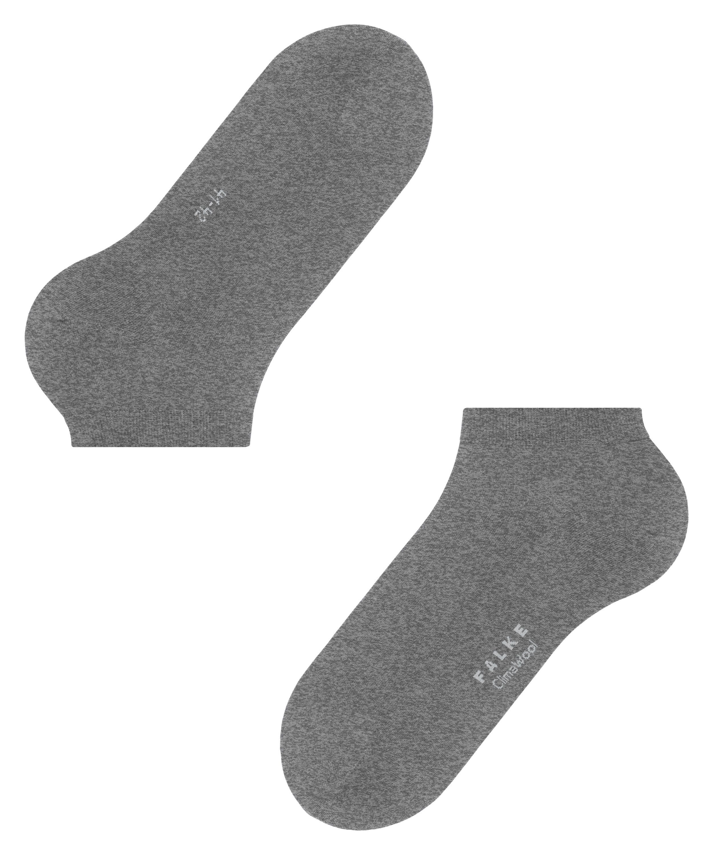 FALKE Sneakersocken ClimaWool (1-Paar) greymel. (3216) Garn mit light nachhaltigem