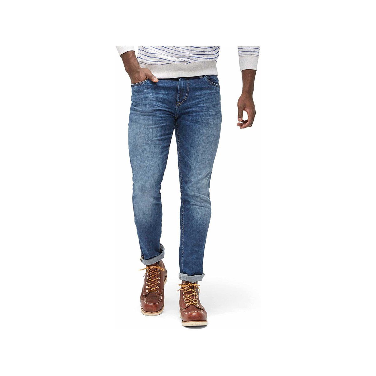 TOM TAILOR Straight-Jeans regular fit (1-tlg) blau