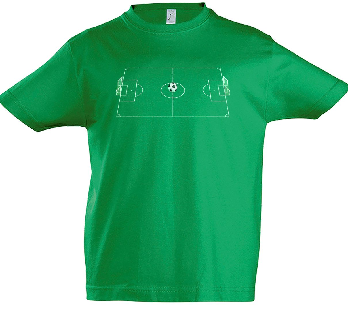 Print-Shirt Football Field II Kinder T-Shirt Fußball Ball Soccer Fußballplatz