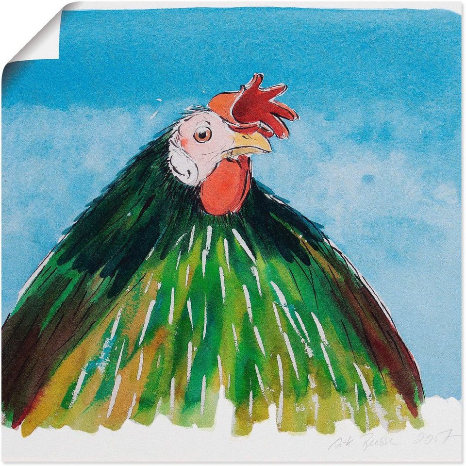 Artland Wandbild Eitler Hahn, Vögel (1 St), als Leinwandbild, Wandaufkleber  oder Poster in versch. Größen