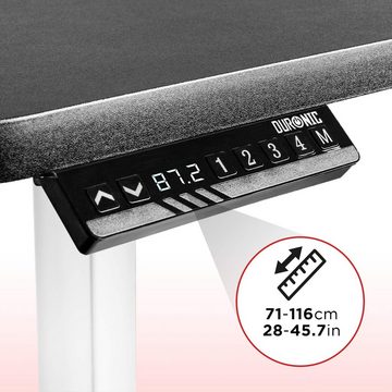 Duronic Tischgestell, TM22 WE Schreibtisch Tischgestell, Elektrisch höhenverstellbar bis 116 cm, Gestell für Tischplatten bis 180 cm, Tischbein stufenlos 2 Motoren, 4 Memory Slots, Computertisch Home Office