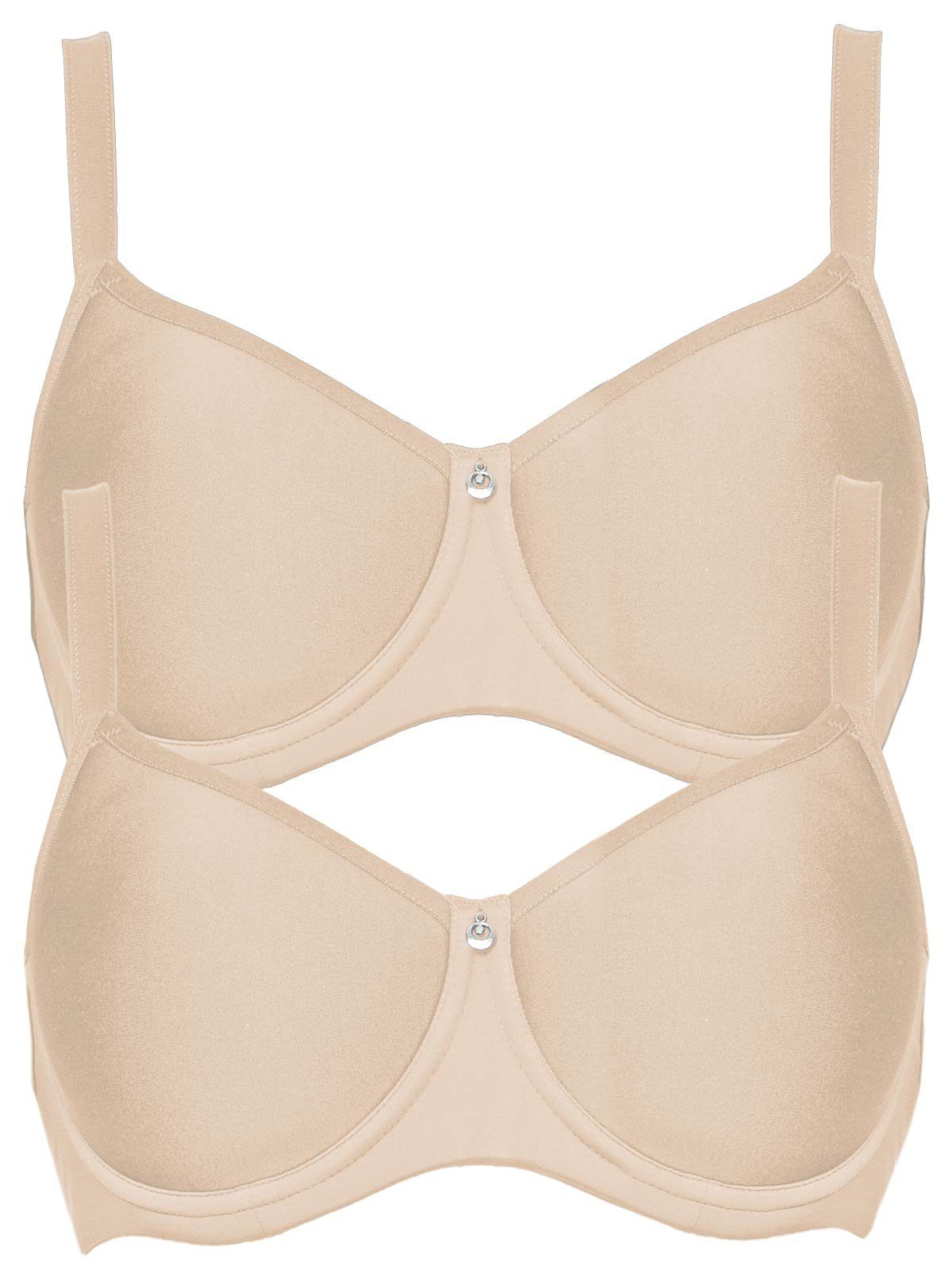 Susa Set: Bügel-BH 2er Pack Spacer BH mit Bügel Catania (Spar-Set, 2-tlg) - Pure beige-Pure beige