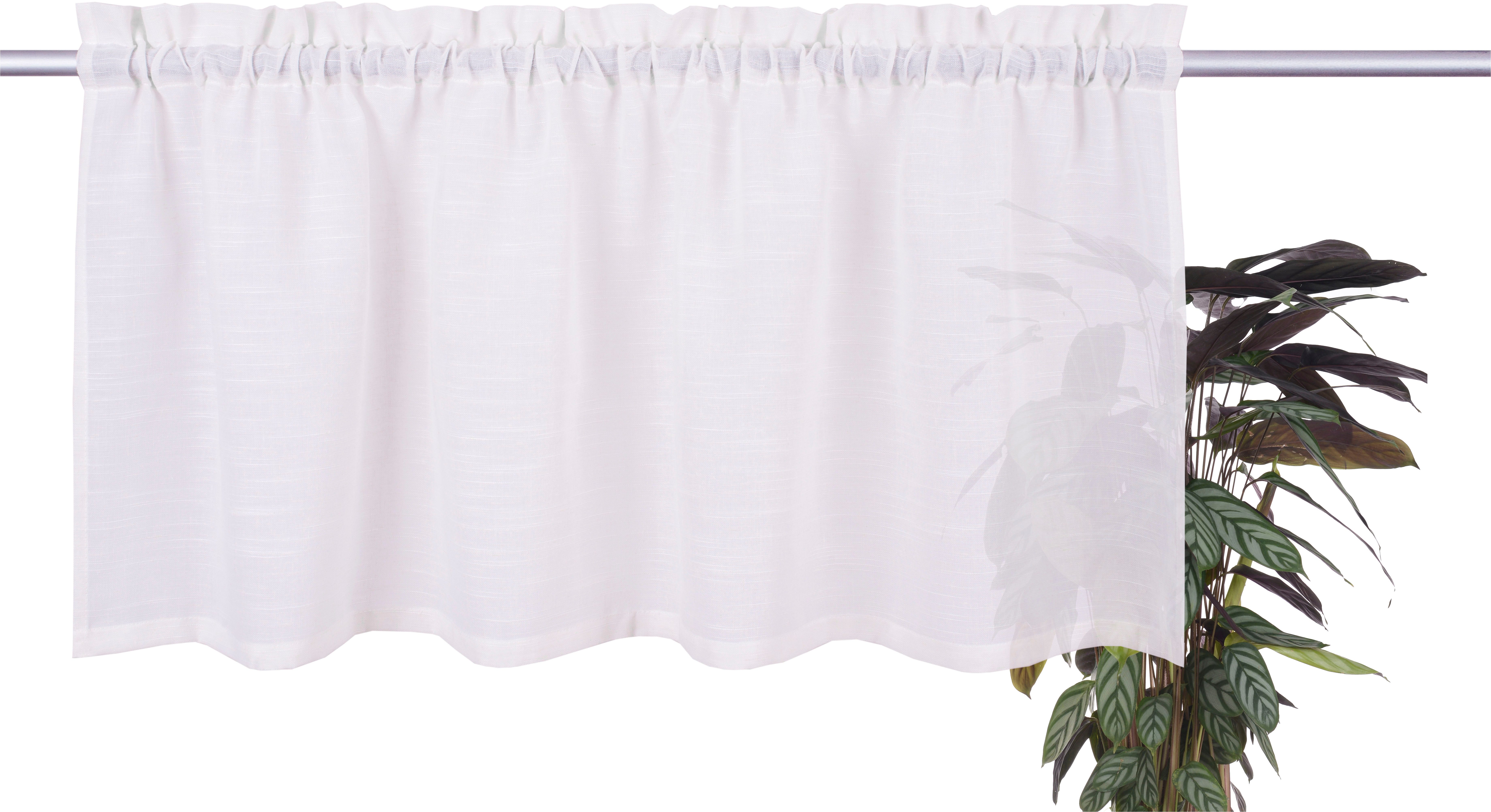 OTTO home Scheibengardine Louvelle (1 St), Stangendurchzug, halbtransparent, Leinenoptik, Scheibengardine, modern, basic