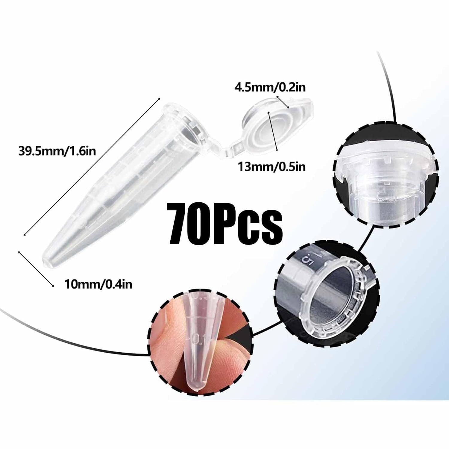 FELIXLEO Lernspielzeug 70er Probenröhrchen 1 5ml Transparent Für Labor Reak günstig online kaufen