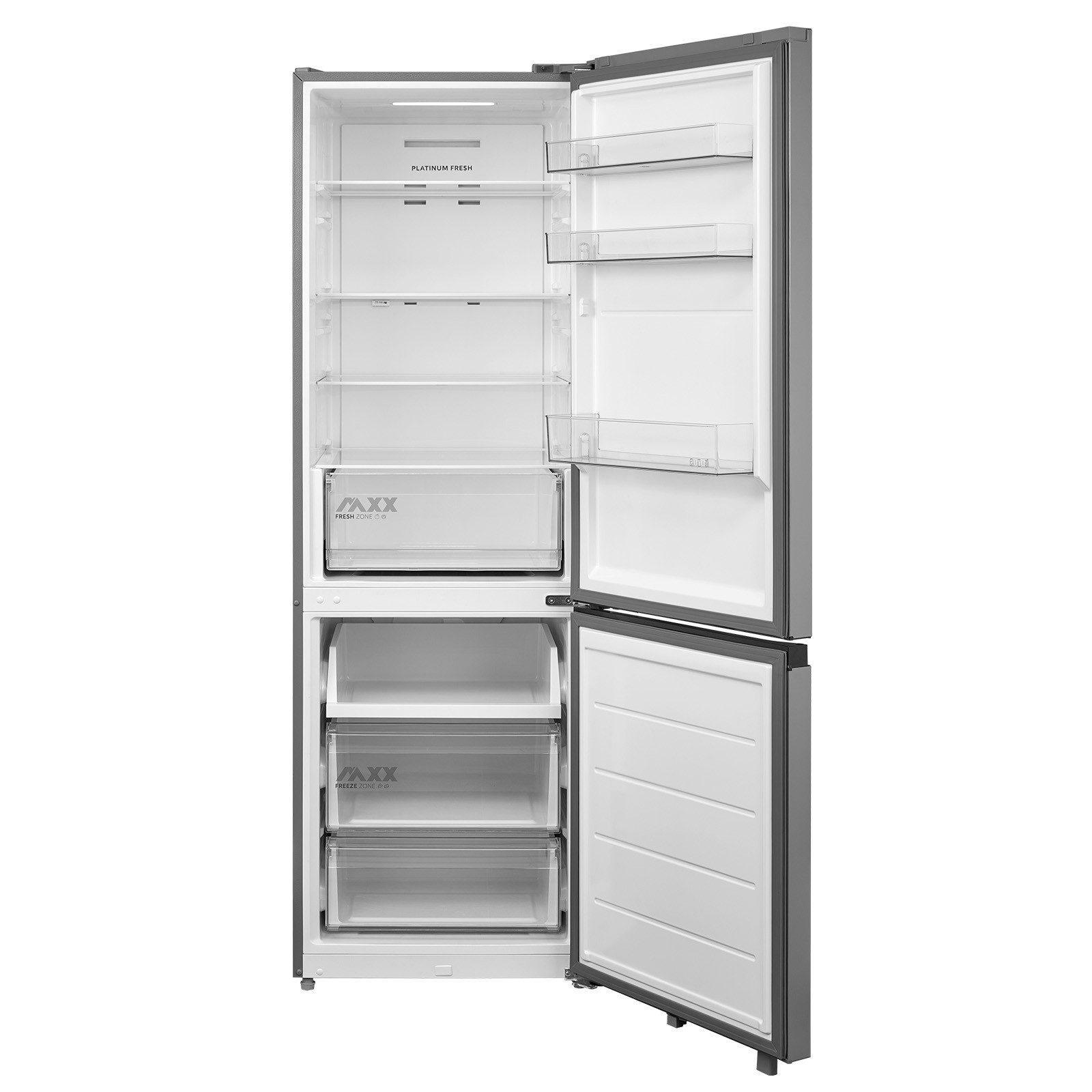 Midea Kühl-/Gefrierkombination SPACE MASTER MERB405MIC46, 186 cm hoch, 59,5 cm breit, Mehr Platz für Frische – mit extra viel Stauraum und NoFrost