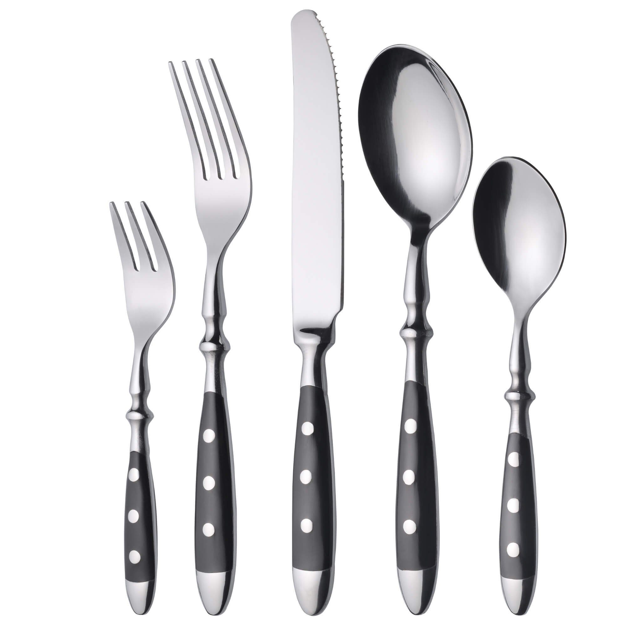 GRÄWE Besteck-Set GRÄWE Tafelbesteck 30-tlg. 6 Personen, Serie NÜRNBERG, schwarz, Edelstahl 18/0