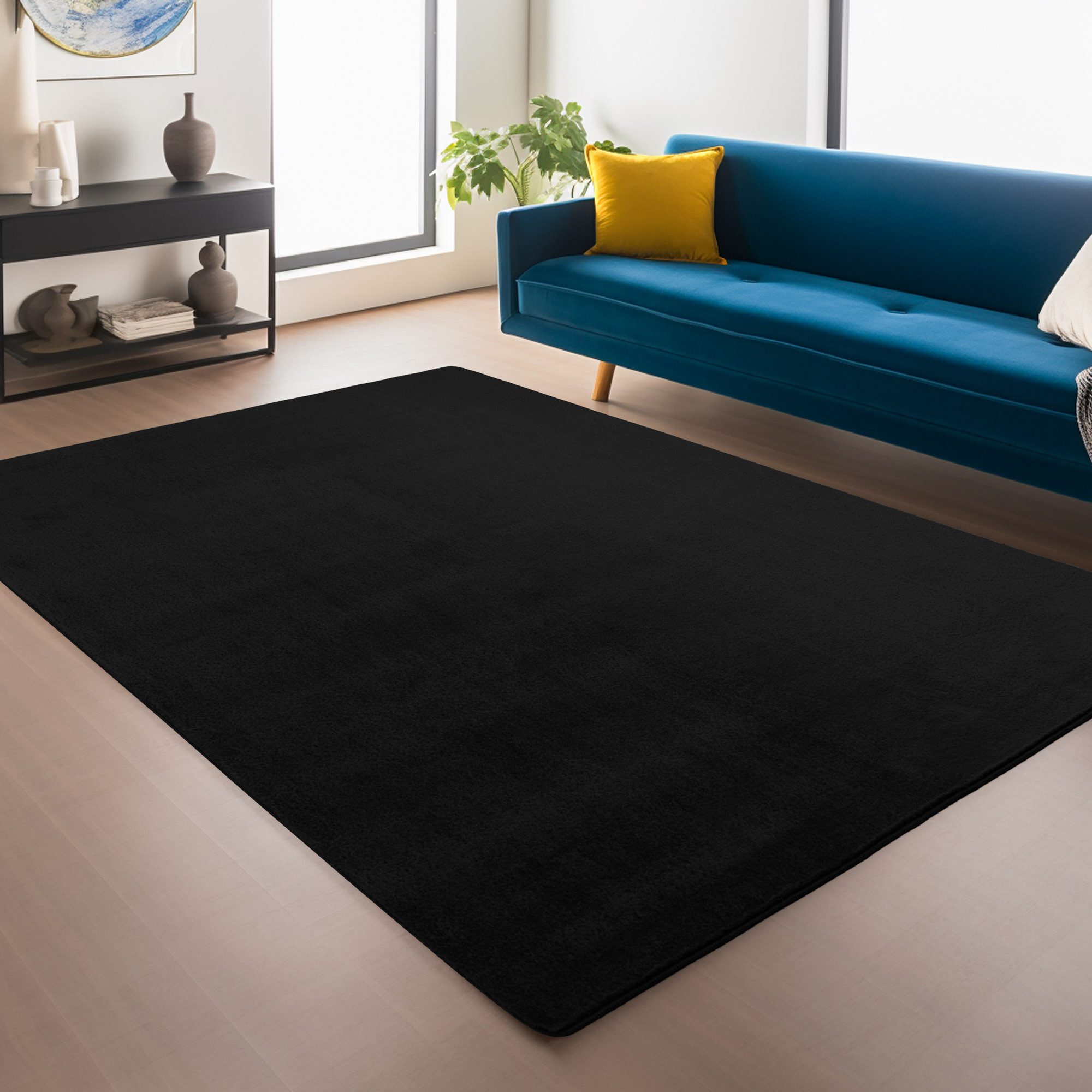 Jimri Teppich Fluffy flauschiger Teppich Läufer Hochwertige Kurzflor Teppich, Rund