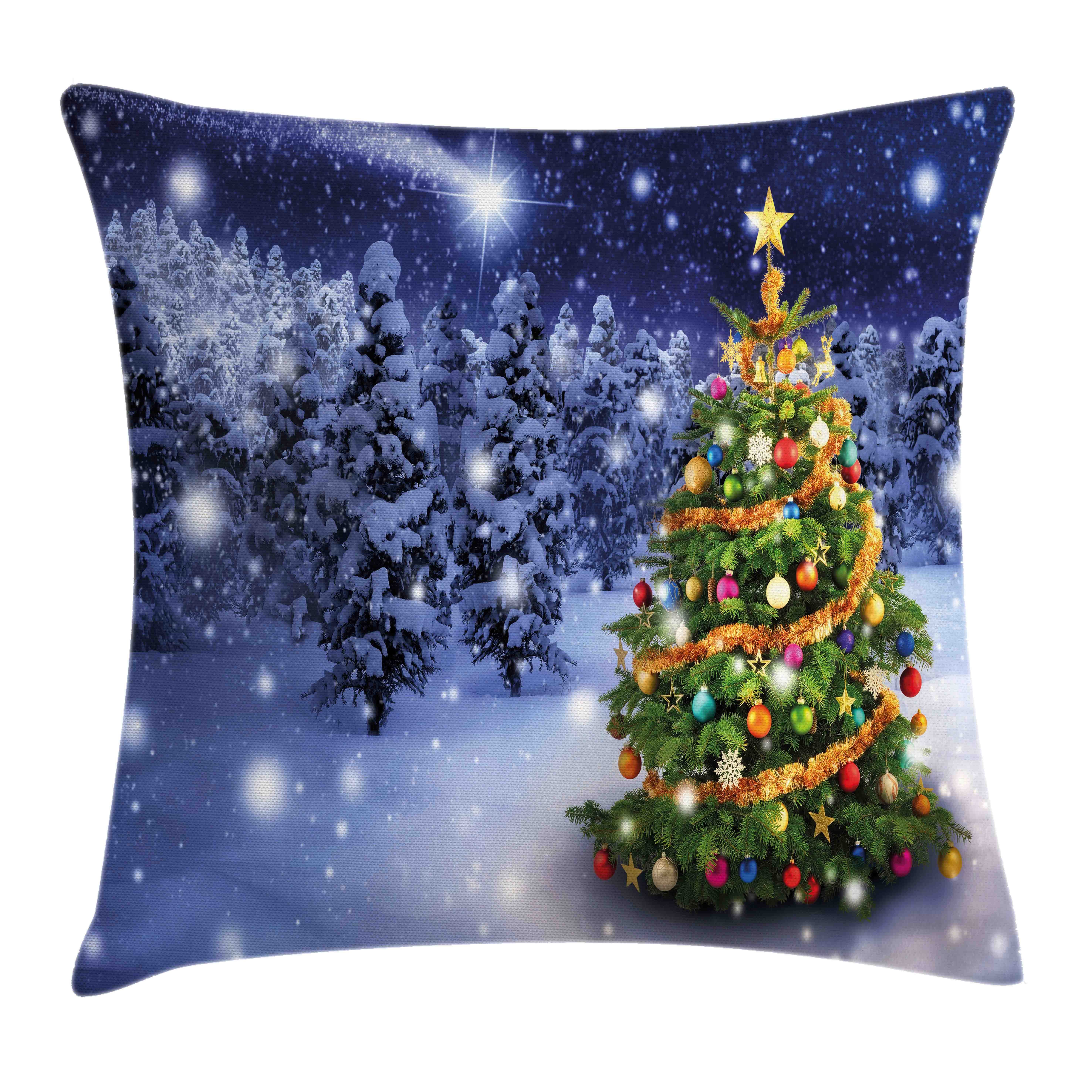 Stück), Beidseitiger Theme Elf Weihnachten Noel Farbfesten mit Reißverschluss Farben Kissenbezüge Abakuhaus (1 winterliche Kissenhülle Druck,