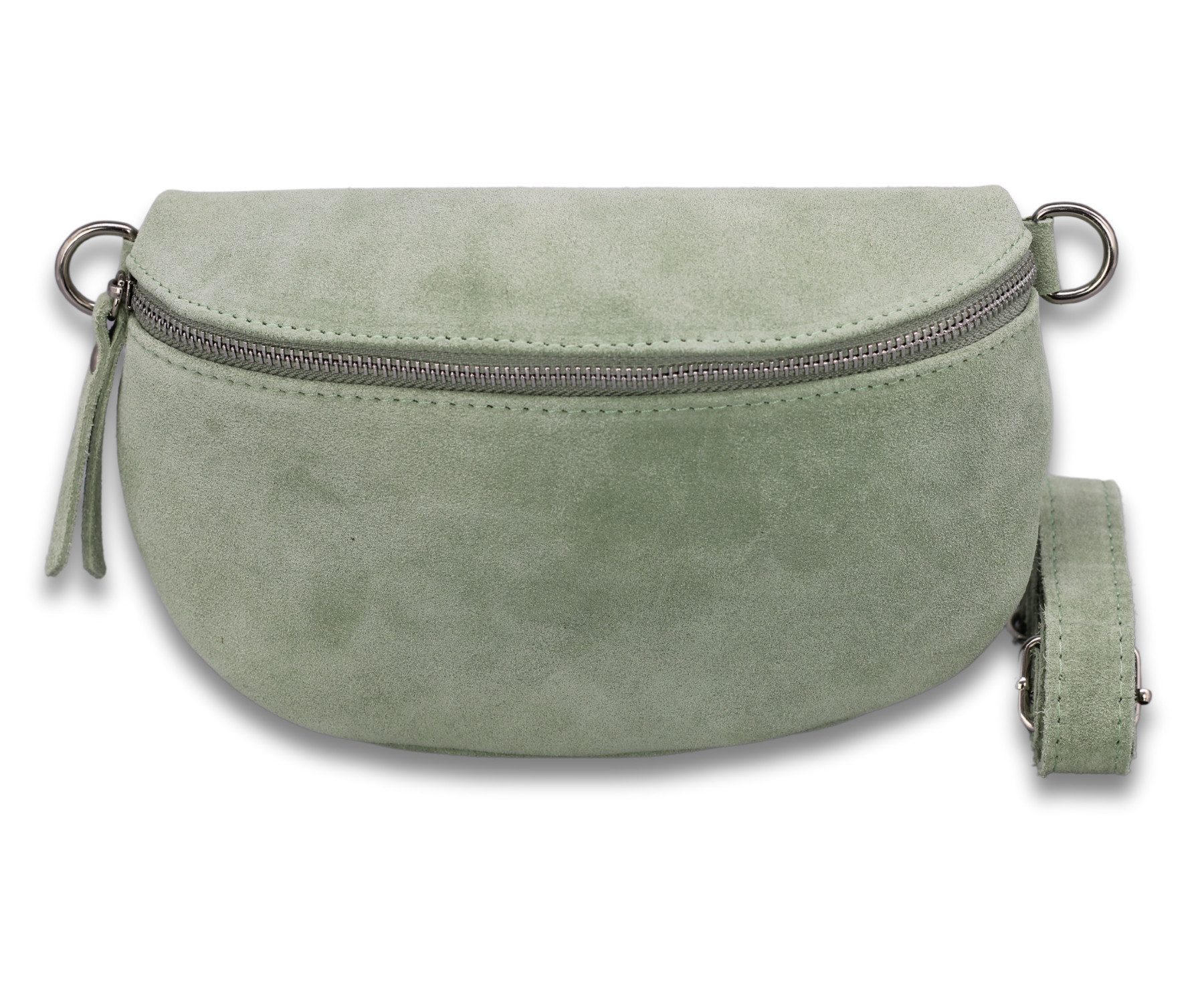 Gürteltasche SUEDE Bauchtasche für Damen aus echtem Wildleder, Mintgrün