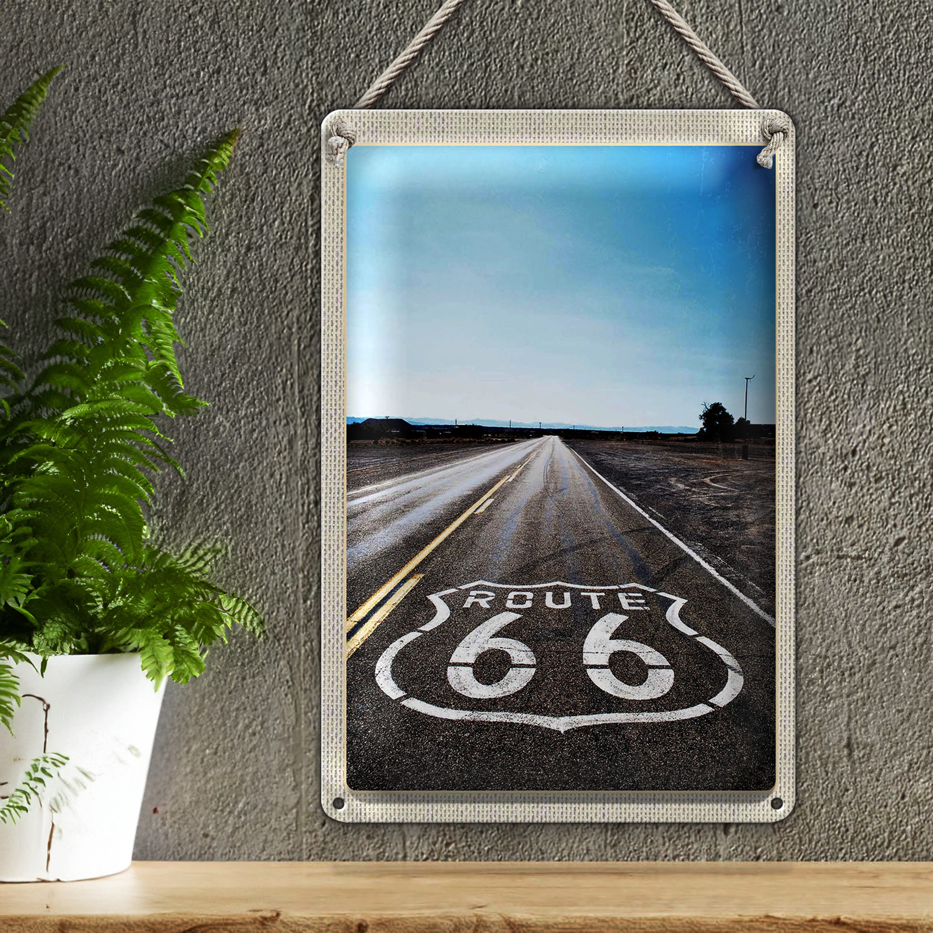 Roomando Metallschild Blechschild Reise 20x30cm USA Amerika Straße Route 66 Chicago