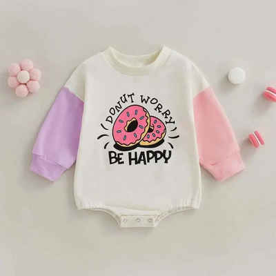 suebidou Langarmbody Body langärmelig "Donut worry" Colorblock für Babys & Kleinkinder