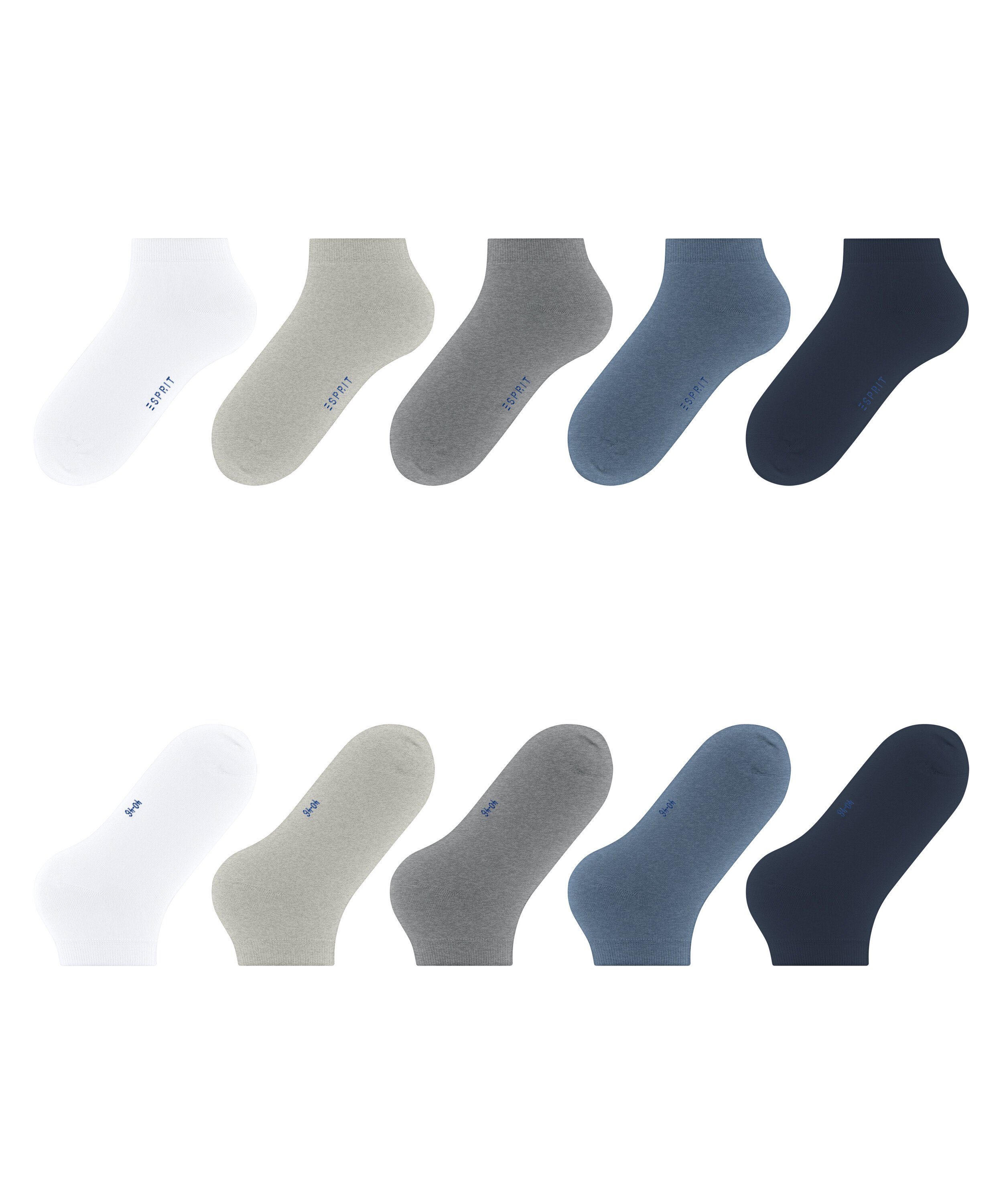 Esprit Sneakersocken Solid-Mix 5-Pack Sneakersocken aus Biobaumwolle (5-Paar) aus Biobaumwolle