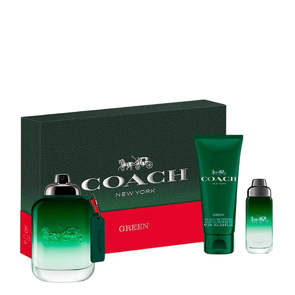 COACH Duft-Set Green - EDT 100 ml + Duschgel 100 ml + EDT 15 ml
