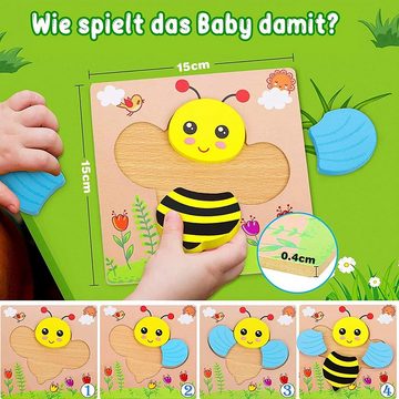 POPOLIC 3D-Puzzle spielzeug puzzle, 6pcs kinder holzpuzzle, 6 Puzzleteile, Verbesserung der Lernfähigkeit Ihres Kindes