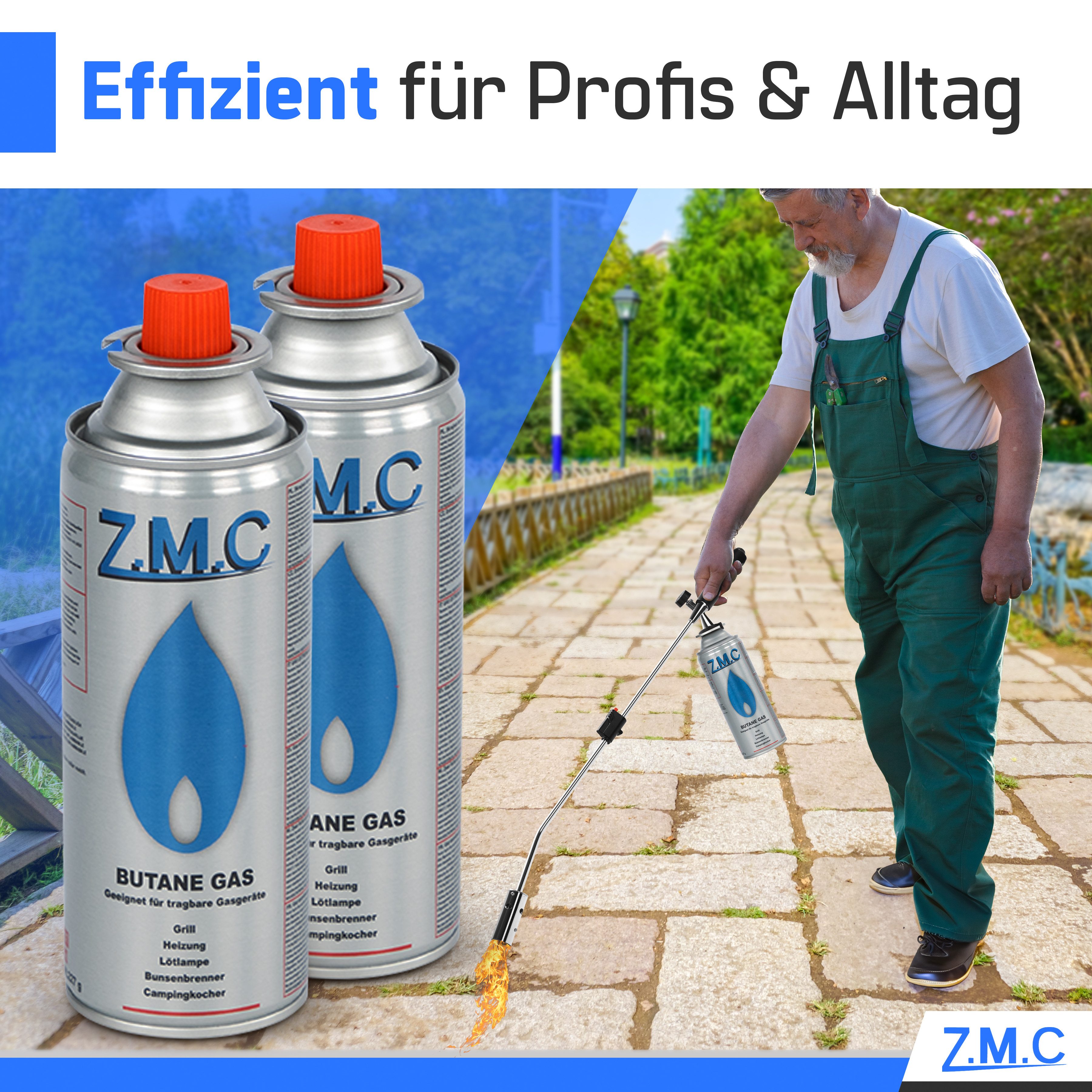 ZMC Gaskartusche ZMC 28× Butan Gaskartuschen 227g Typ MSF-1a, Universal-Gaskartusche, Zubehör für Gaskocher Gaskartusche Campingkocher Brenner, mit Bajonett-Anschluss Kompakt, praktisch & zuverlässig auch bei Kälte