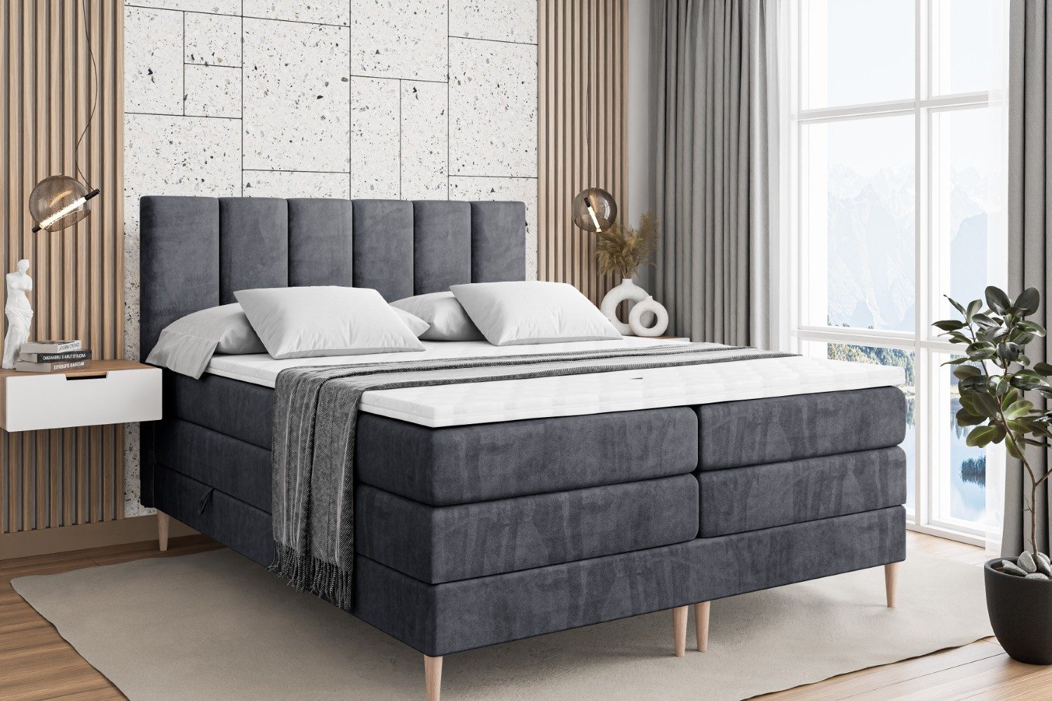 ALTDECOR Boxspringbett BOXI1-F KING (Multipocket-Matratze H4, günstig online kaufen