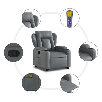 vidaXL Sessel Massagesessel mit Aufstehhilfe Grau Kunstleder (1-St)