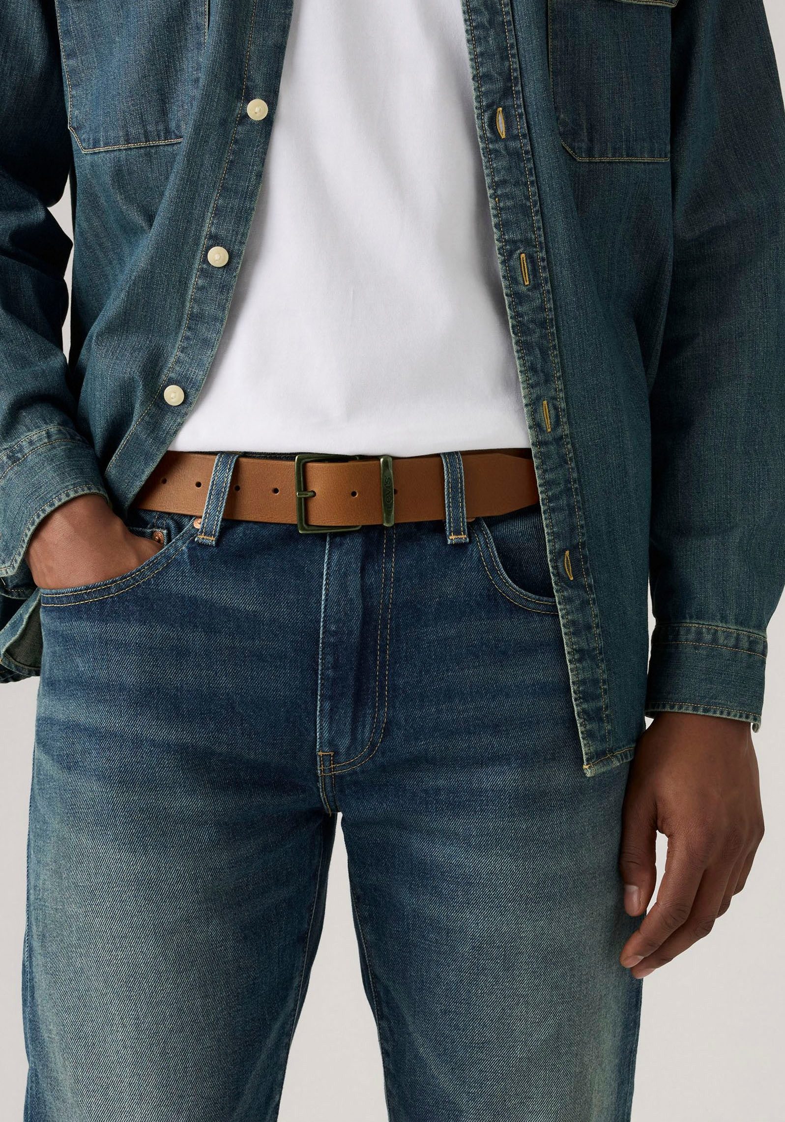 Levi's® Ledergürtel FLAT KEEPER BELT mit Metallschnalle günstig online kaufen
