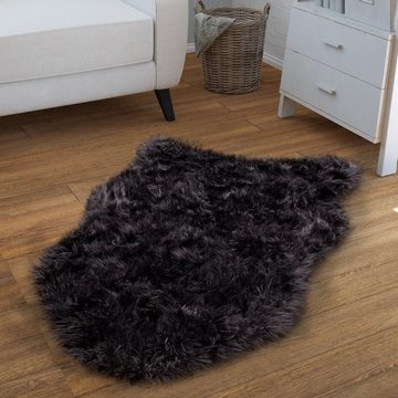 Fellteppich Wohnzimmer Hochflor Teppich Kunst-Fell Design, TT Home, rund, Höhe: 64 mm