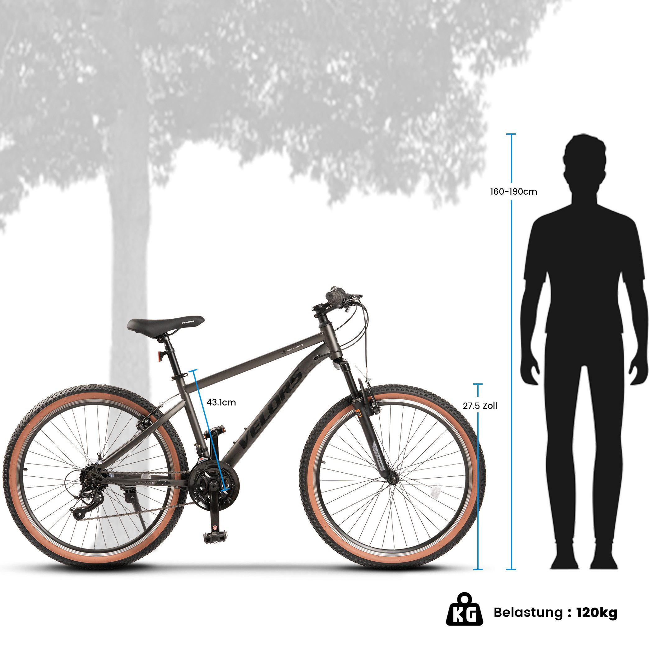 Rutaqian Mountainbike Fahrrad Jugendfahrrad 26, 27.5 Zoll, 21 Gang Shimano, Hochwertiger, 21 Gang, Kettenschaltung, (1-tlg), MTB Hardtail, für Damen und Herren