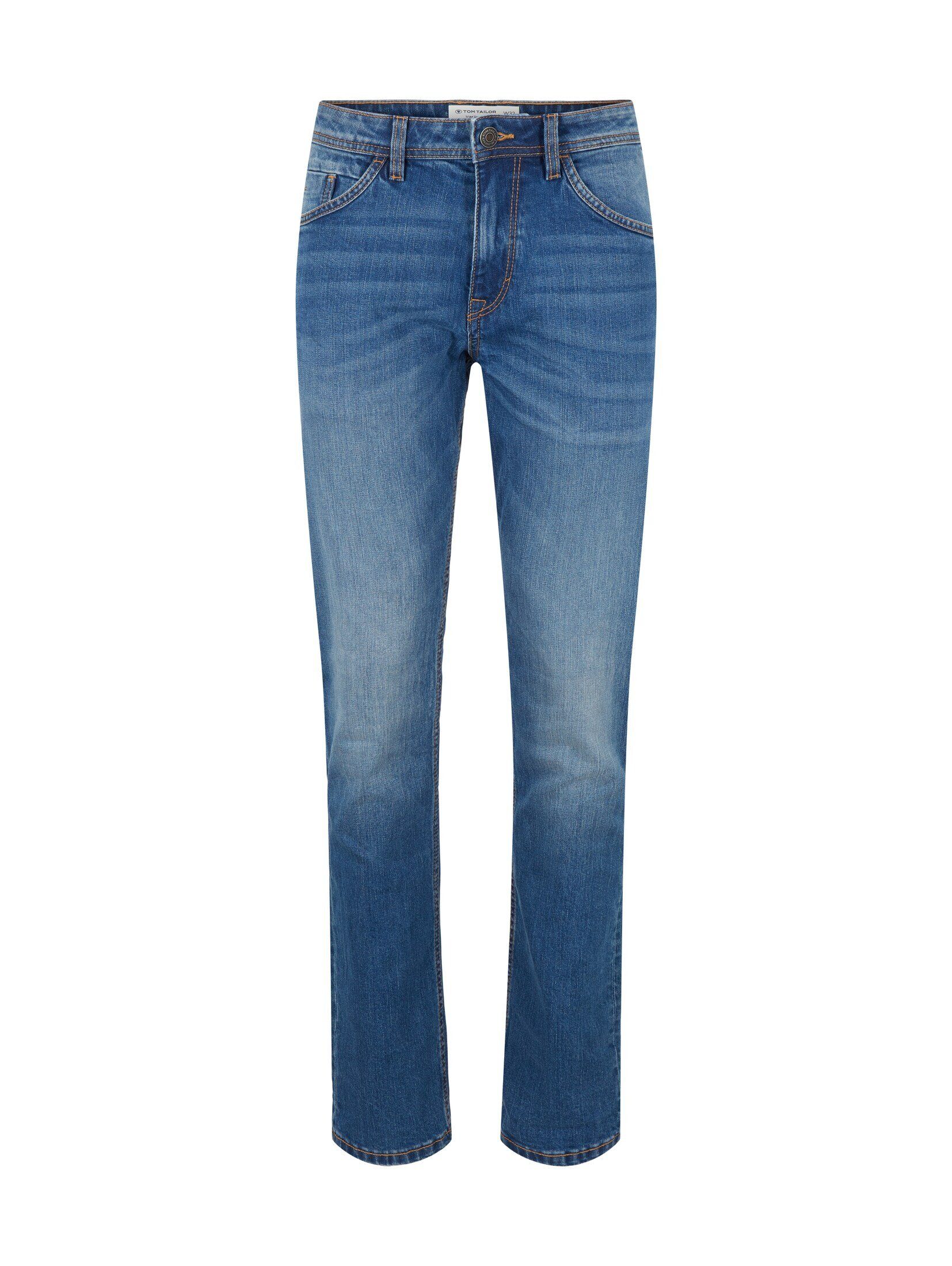Jeans Slim TOM Stone TAILOR Used Straight-Jeans Mid Regular Denim Josh Blue