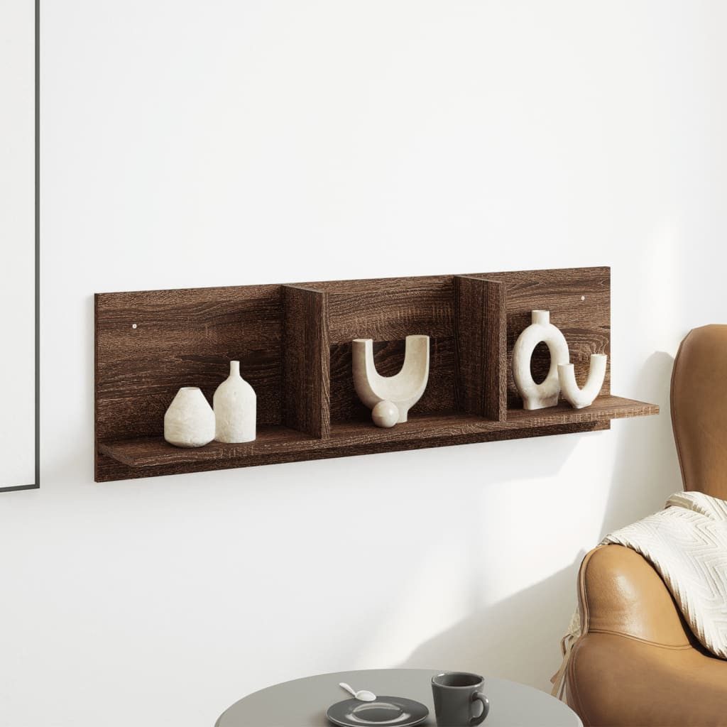 vidaXL Regal Wandschrank 100x16,5x30 cm Braun günstig online kaufen