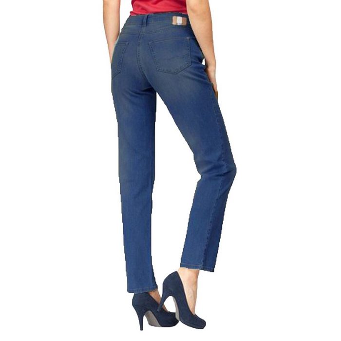 MAC Regular-fit-Jeans MAC Melanie Straight-Leg-Jeans stylische Damen stretch-Hose Freizeit-Hose im 5-Pocket-Stil Blau