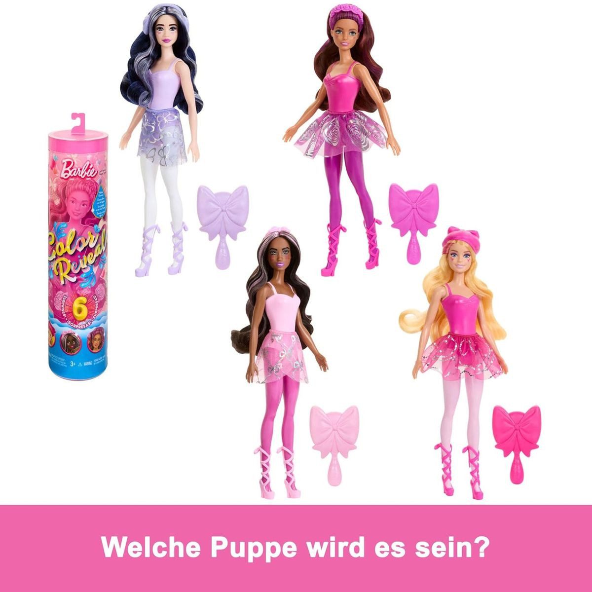 Mattel® Puppen Accessoires-Set MattelHRK17-Barbie-ColorReveal-Ballerina-Pup günstig online kaufen