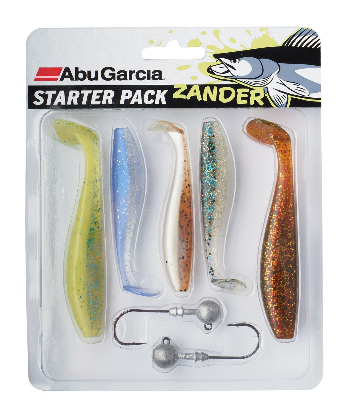 Kunstköder Abu Garcia Starter Pack Zander - 5 Gummifische & 2 Jighaken im Set 66