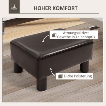 HOMCOM Fußhocker Wohnzimmerhocker, Ottoman, Sofahocker aus Leinen (Sitzhocker, 1 St., Polsterhocker), Mit elegantem Stoffbezug