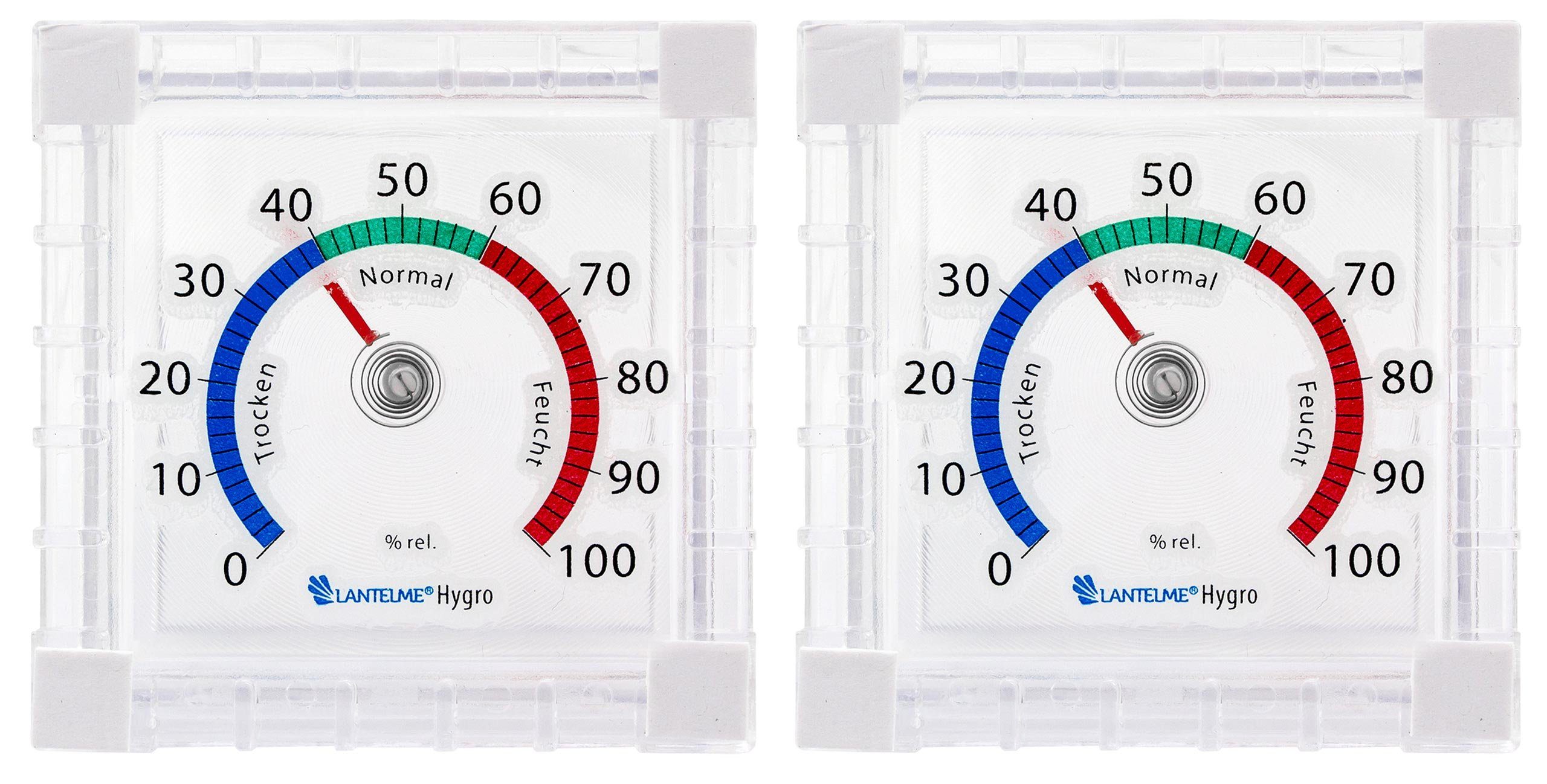 Lantelme Hygrometer und Thermometer Set Selbstklebend für Kühlschrank oder Fensterscheibe, (Spar-Set, 2-St., Asswahlmenü bitte beachten), Luftfeuchtigkeit und Temperaturmesser Set Analog