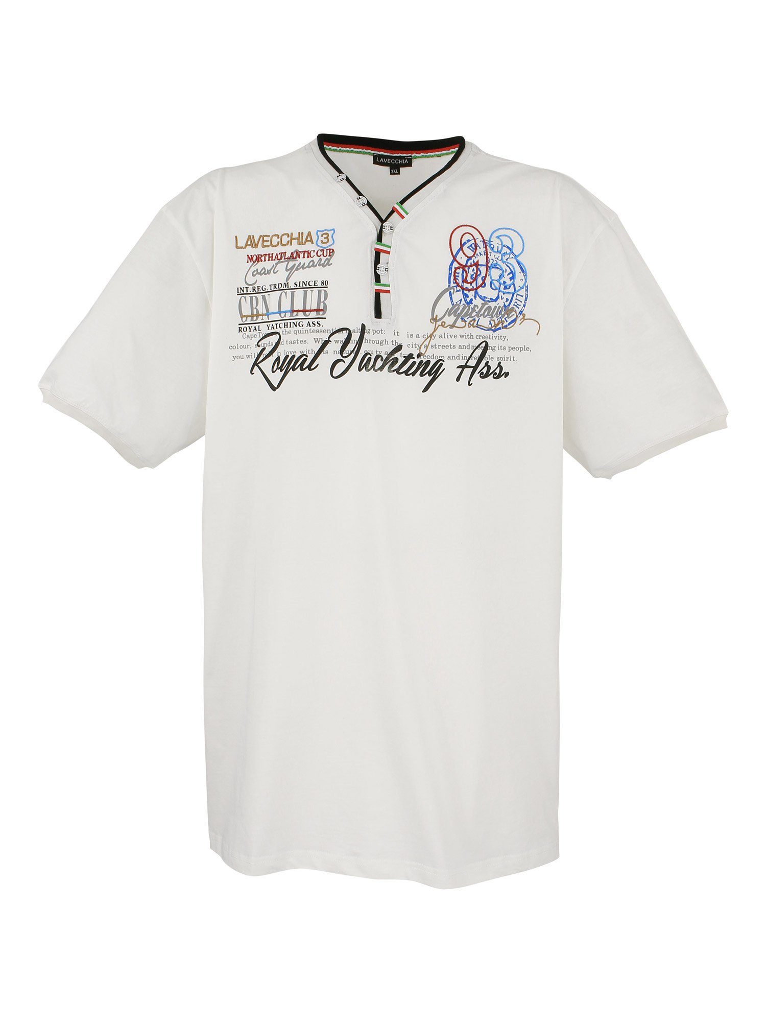 Lavecchia T-Shirt Übergrößen Herren V-Shirt LV-608 Herrenshirt V-Ausschnitt creme/weiß