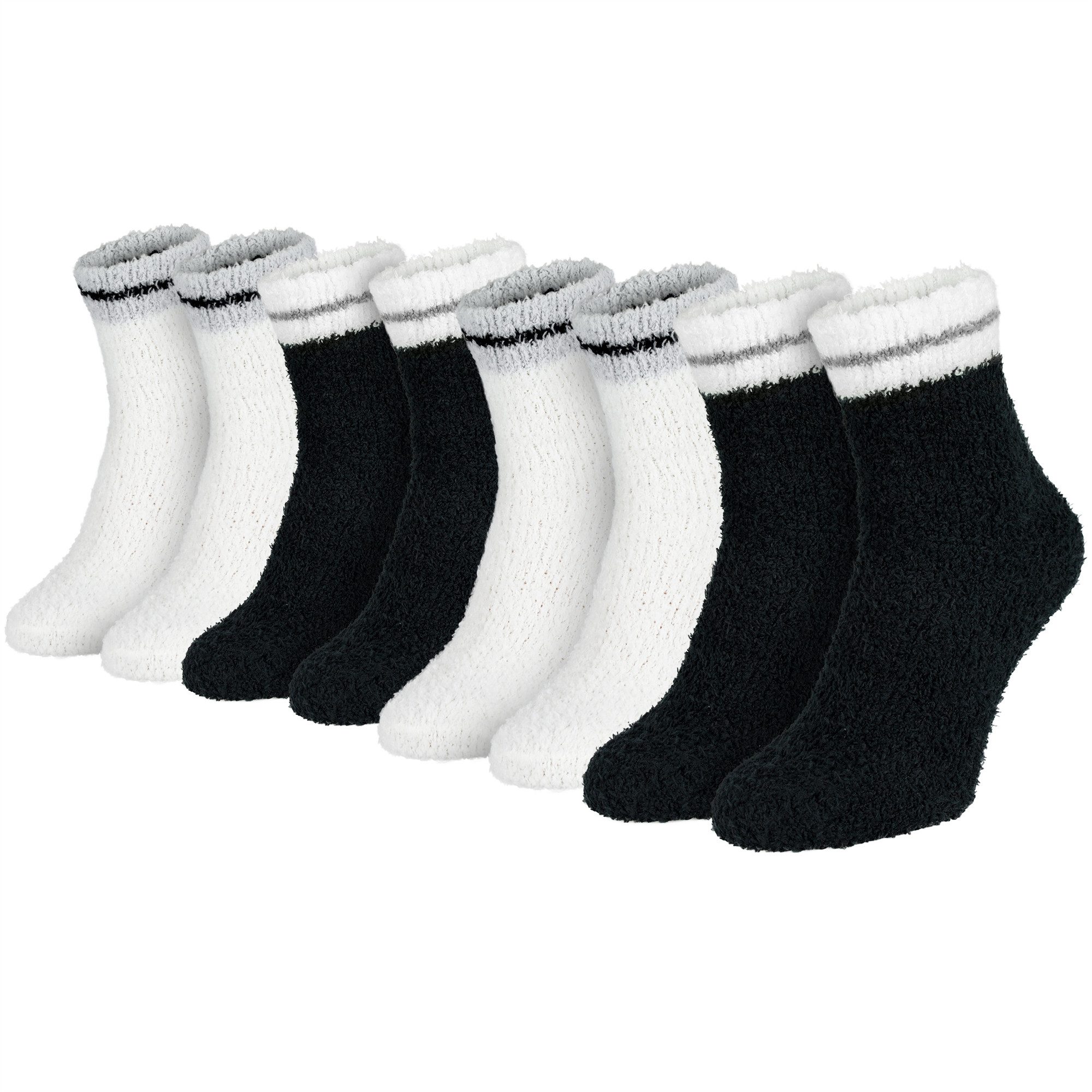 Black Snake Kuschelsocken Damen Kuschelsocken – Flauschige Haussocken weich & warm (Socken-Set, 4-Paar, Damen Kuschelsocken) Besonders flauschig, weich und wärmend