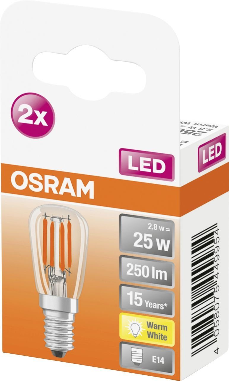 Osram Osram LED Kühlschranklampe Special T26 25 E14 2,8W LED-Leuchtmittel,  Nicht dimmbar nicht Smart Home-fähig