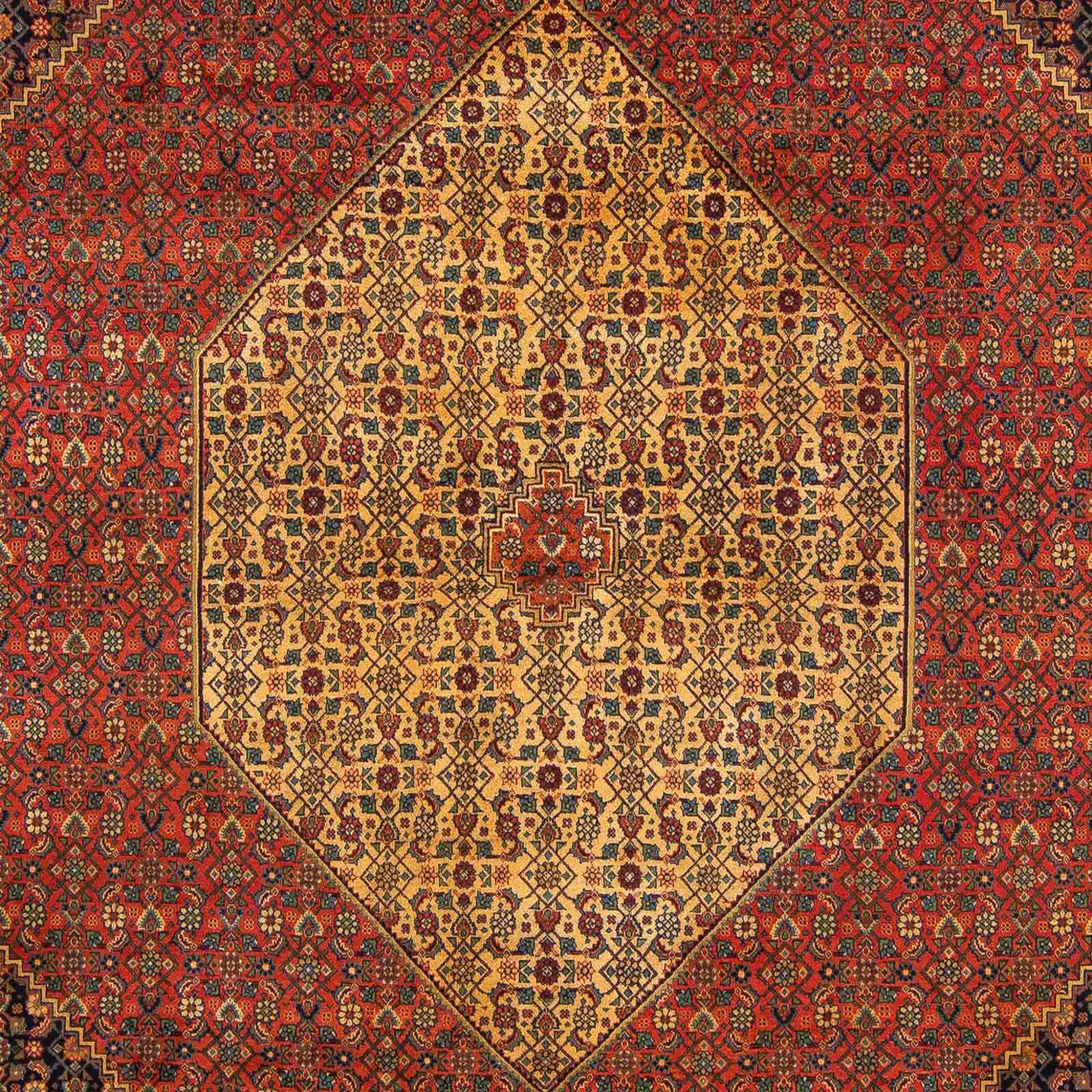 Orientteppich Perser - Täbriz 337 rechteckig, mit Royal - morgenland, x Handgeknüpft, Wohnzimmer, - Höhe: 7 Zertifikat Einzelstück cm dunkelrot, mm, 251 