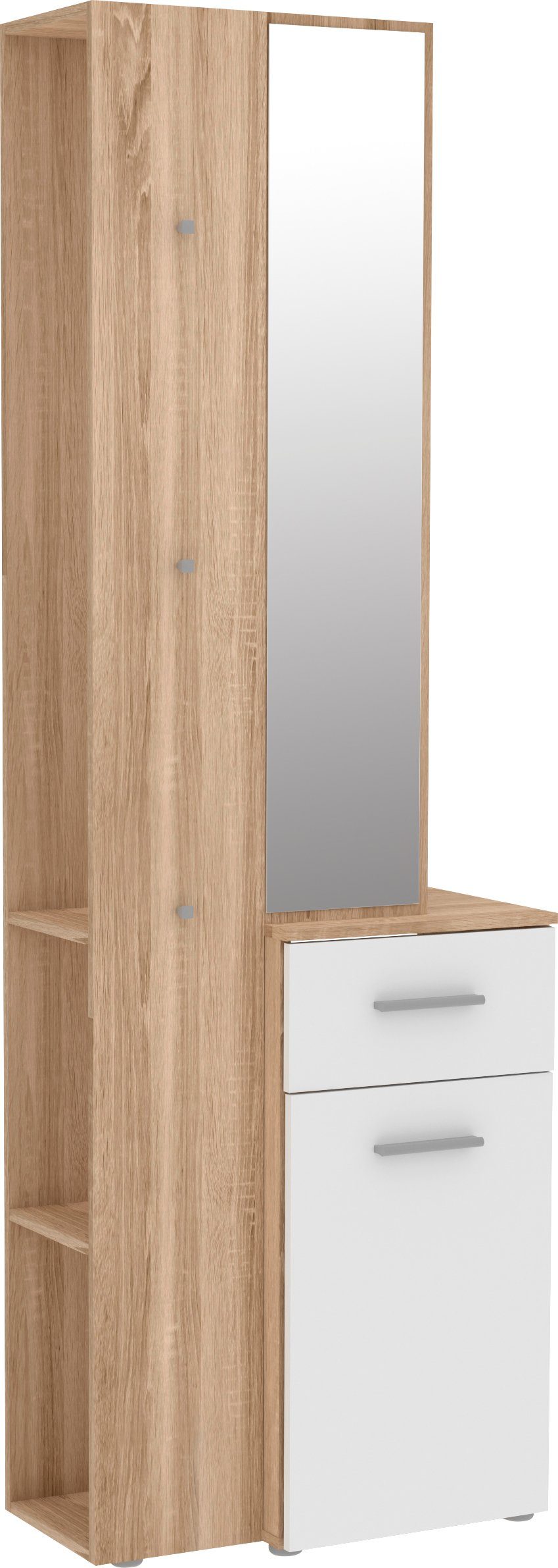 Garderobenschrank Breite cm 64,2 Lothal Sonoma FORTE Eiche/Weiß