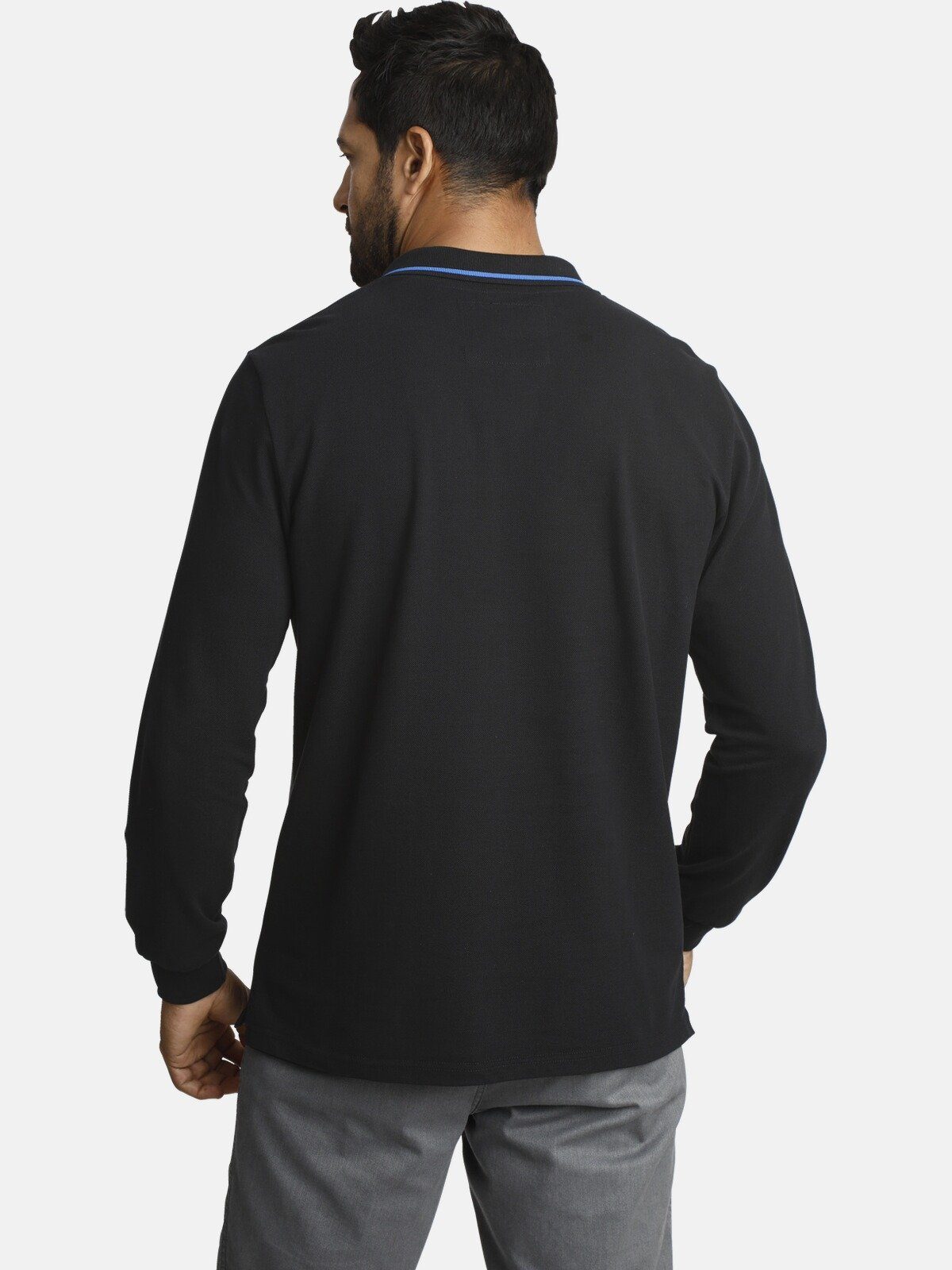 Jan Vanderstorm Langarm-Poloshirt ELLIS in hochwertiger Pikee-Qualität günstig online kaufen