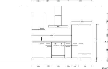 nobilia® Küchenzeile "Structura basic", vormontiert, Ausrichtung wählbar, Breite 270 cm, ohne E-Geräte