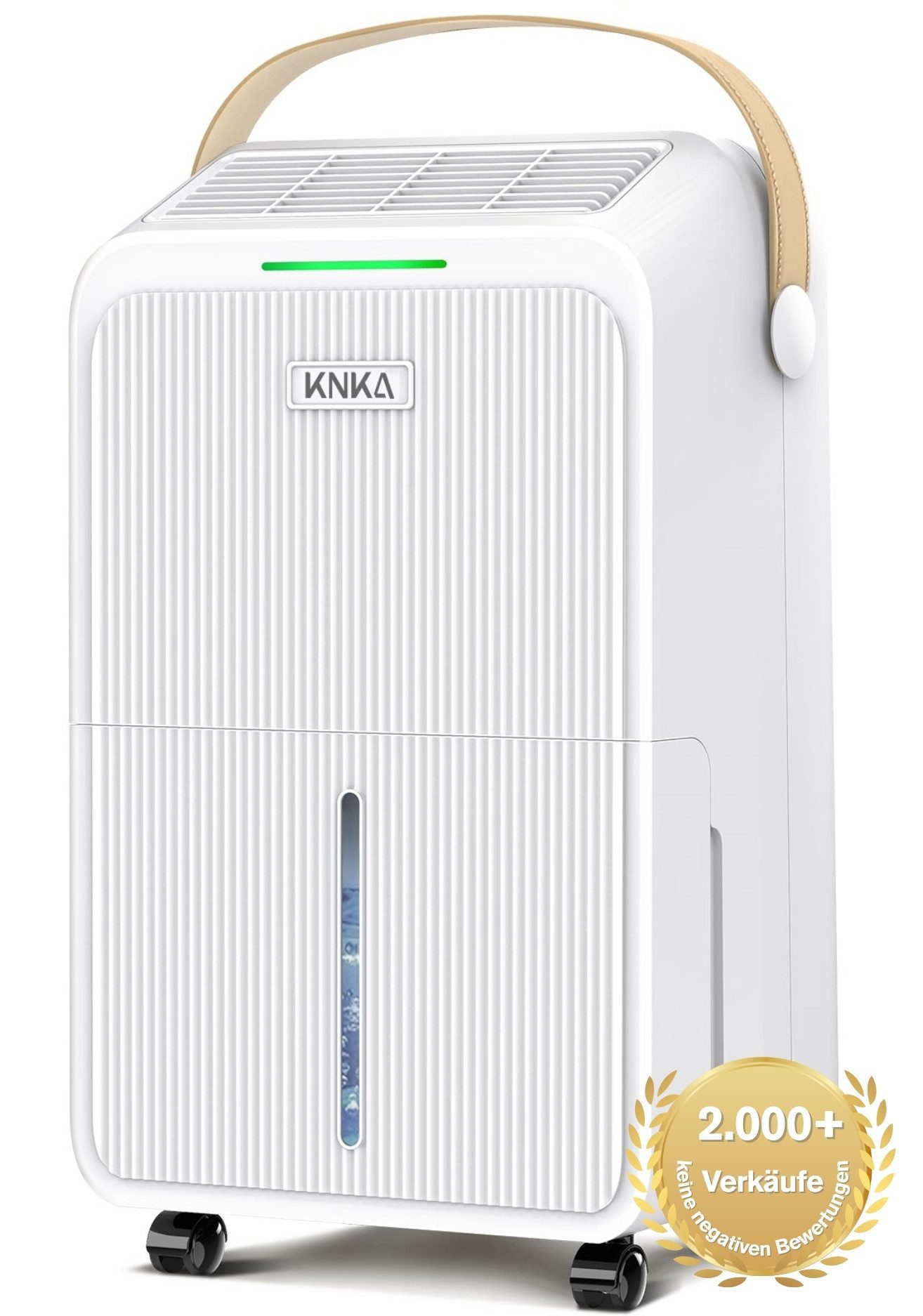 KNKA PRO Luftentfeuchter Gegen Schimmel & Nässe: Kompressor-Entfeuchter für große Räume, für 232 m³ Räume, Entfeuchtung 16 l/Tag, Tank 2,5 l, Dauerablauf,leise & energieeffizient für Keller, Bad und Schlafzimmer