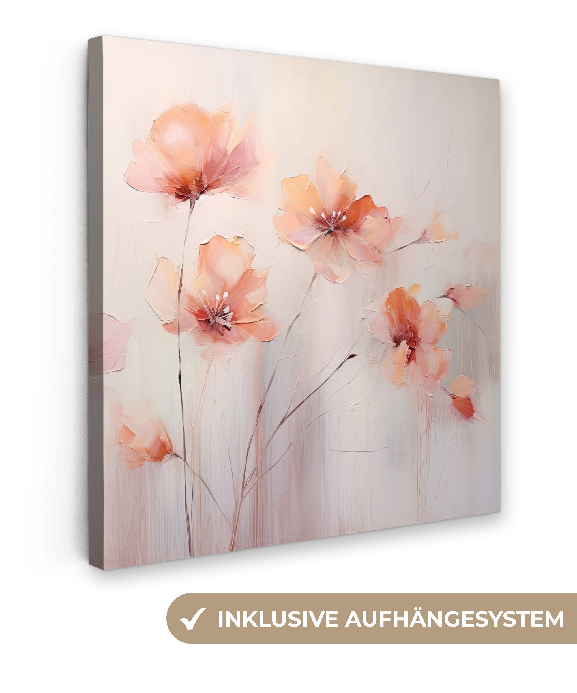 OneMillionCanvasses® Leinwandbild Mohn - Blumen - Kunst - Abstrakt - Aquare günstig online kaufen
