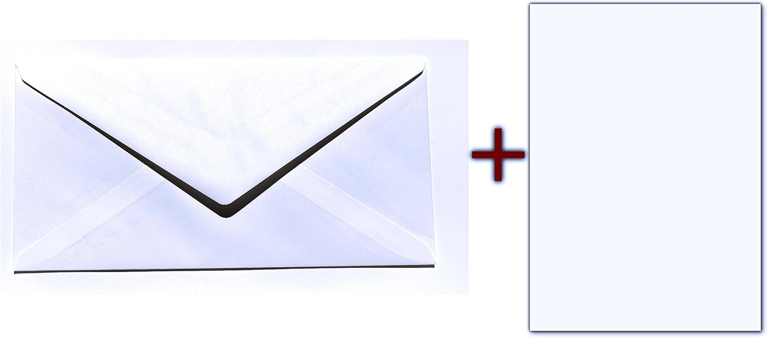 LYSCO Briefpapier SET GOHRSMÜHLE Premium Briefpapier DIN A4 + GOHRSMÜHLE Briefumschlag, Umschläge gefüttert, Geschäftspapiere weiß / creme ohne Wasserzeichen