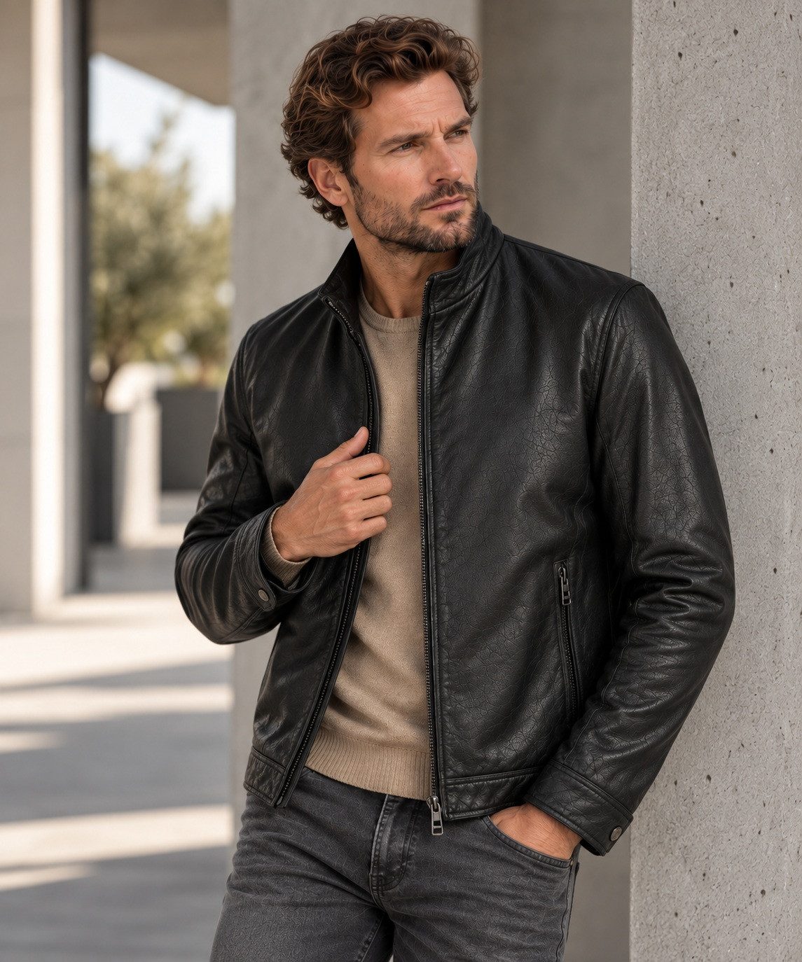 MILESTONE Lederjacke MSJack Hochwertiges Leder mit changierender Optik und Rub-Off Effekt
