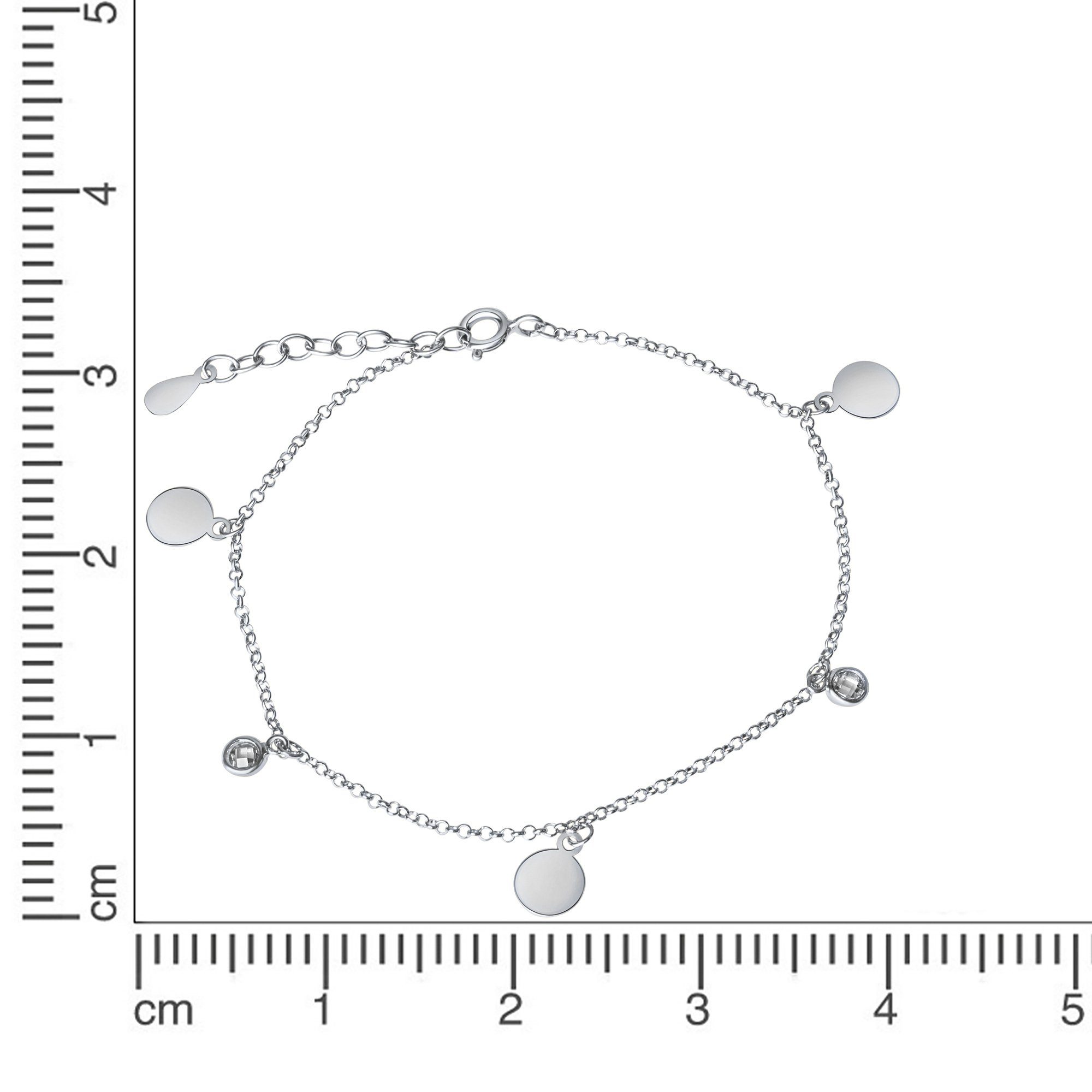 Vivance Armband 925-Sterling Silber rhodiniert, Bezauberndes Armband aus 925/-  Silber rhodiniert